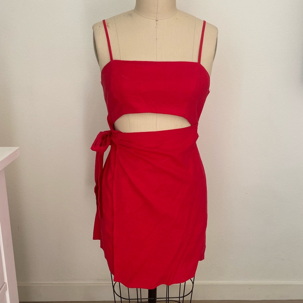 Forever 21 pink cutout wrap dress